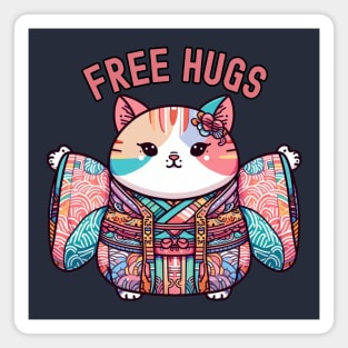 Free hugs from Japanese cat Magnet